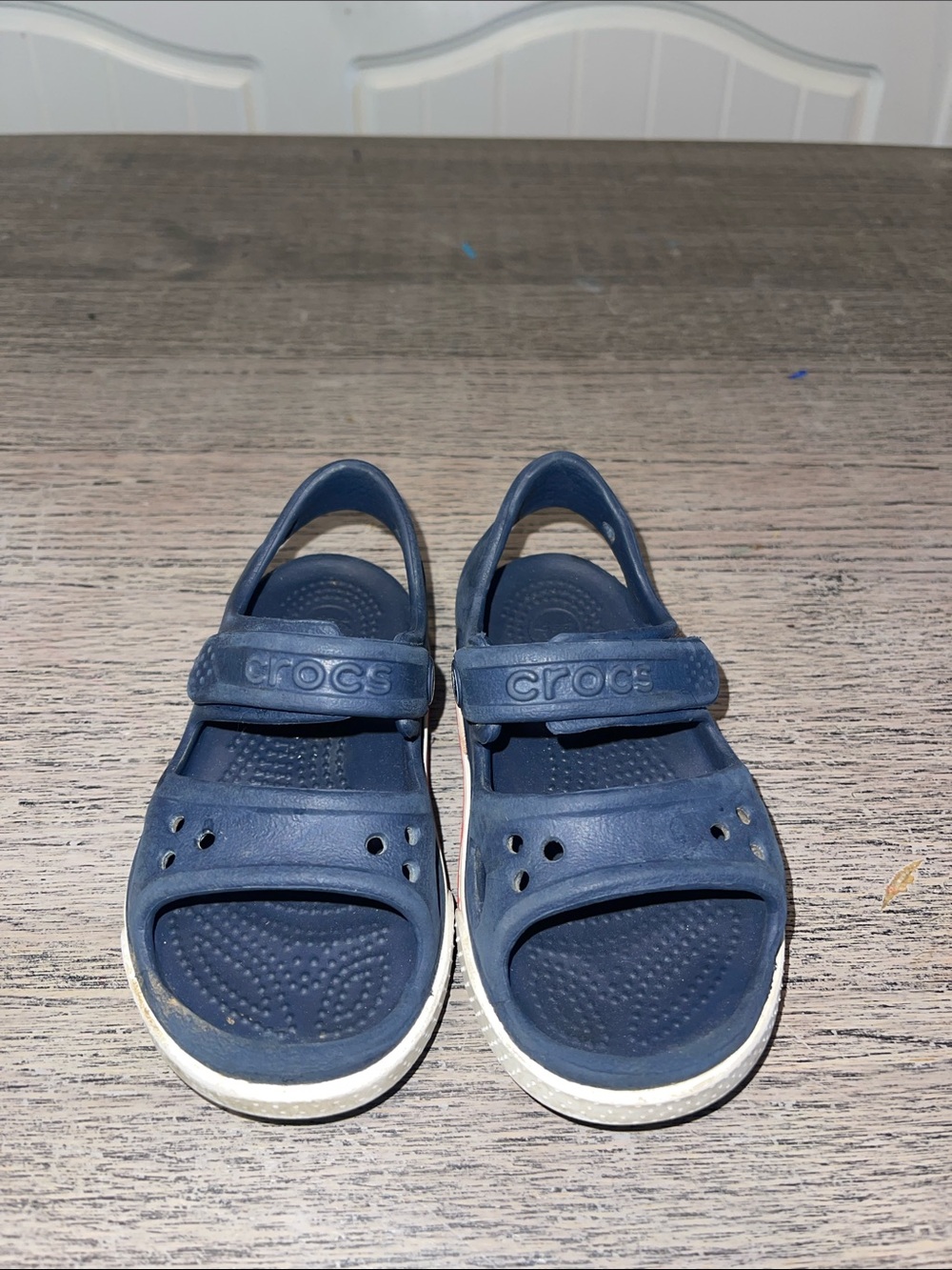CROCS Crocband II Sandal Size 7C Navy Blue Red White‎ Adjustable Gladiator